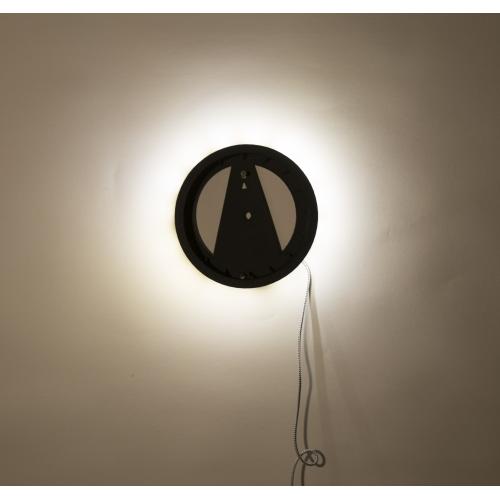 Afbeelding laden in galerijviewer, Nextime klok 3094 light it up, ø18.5 cm, illumination, wall, black
