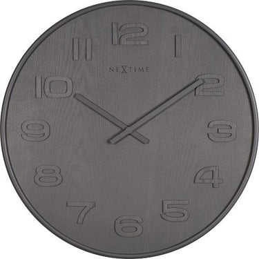 Nextime klok 3095gs wood wood big, ø52.8 cm, wall, gray