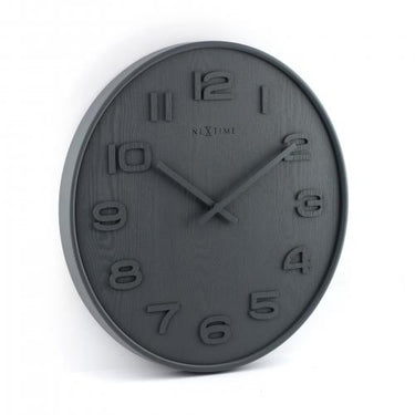 Nextime klok 3096gs wood wood medium, ø35.5 cm, wall, gray