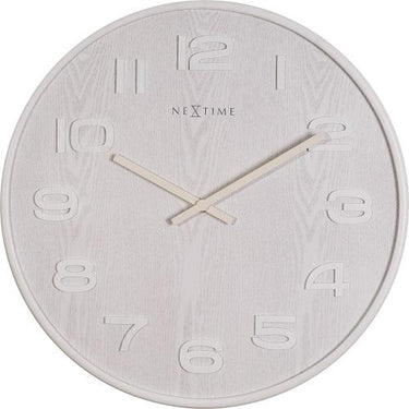 Nextime klok 3096wi wood wood medium, ø35.5 cm,wall, white