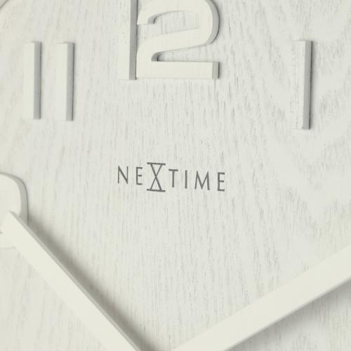 Afbeelding laden in galerijviewer, Nextime klok 3096wi wood wood medium, ø35.5 cm,wall, white
