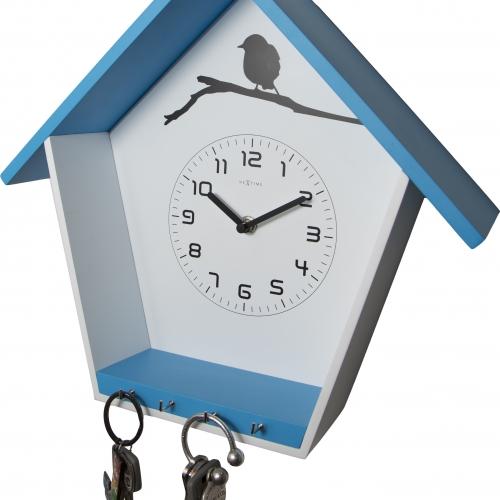 Afbeelding laden in galerijviewer, Nextime klok 3109bl cuckey, 30.5x33x11 cm, wall, blue white
