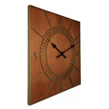 Nextime klok 3112br wood square, 50x50 cm, wall, brown