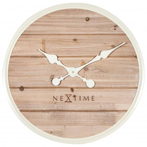 Afbeelding laden in galerijviewer, Nextime klok 3134wi plank, ø50 cm, wall, white
