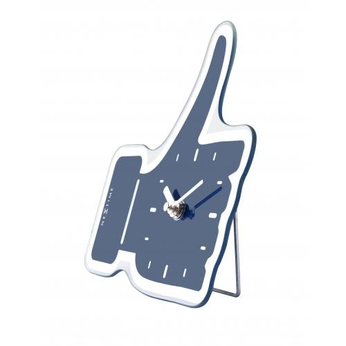 Afbeelding laden in galerijviewer, Nextime klok 5185bl mini thumbs up, 20.5x21, wall, blue silver
