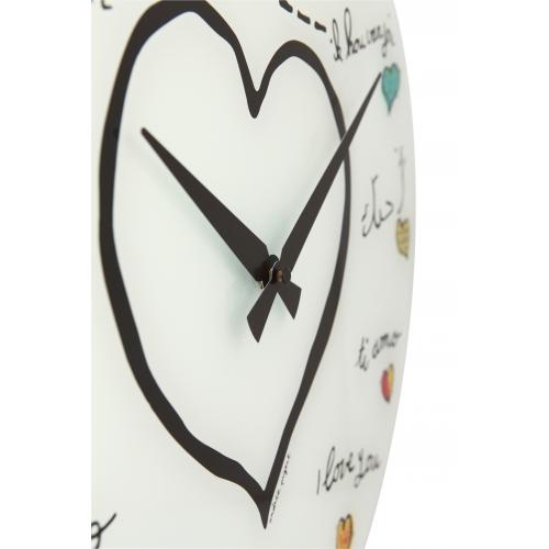 Afbeelding laden in galerijviewer, Nextime klok 8030 loving you, ø43 cm, wall, white multi-color
