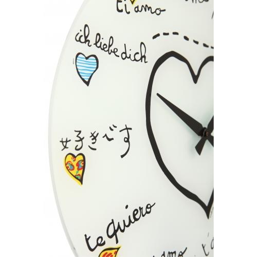 Afbeelding laden in galerijviewer, Nextime klok 8030 loving you, ø43 cm, wall, white multi-color
