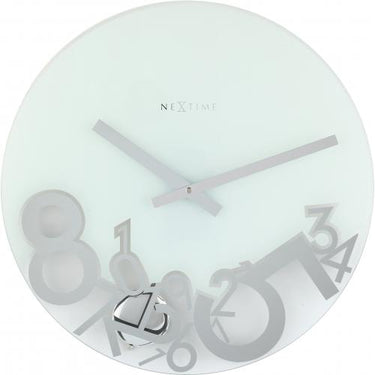Nextime klok 8115 dropped, ø43 cm, wall, silver