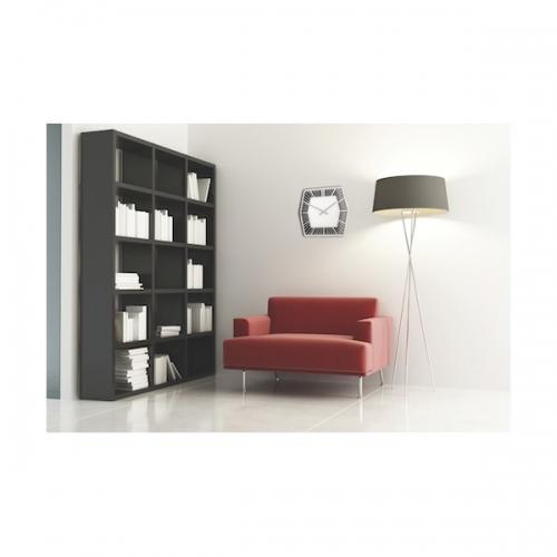 Afbeelding laden in galerijviewer, Nextime klok 8128zw hexagon, 43x43 cm, wall, white
