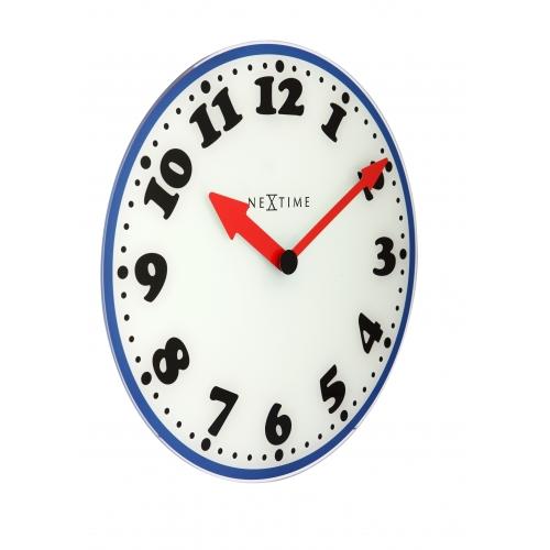 Afbeelding laden in galerijviewer, Nextime klok 8151 boy, ø43 cm, wall, white blue black red
