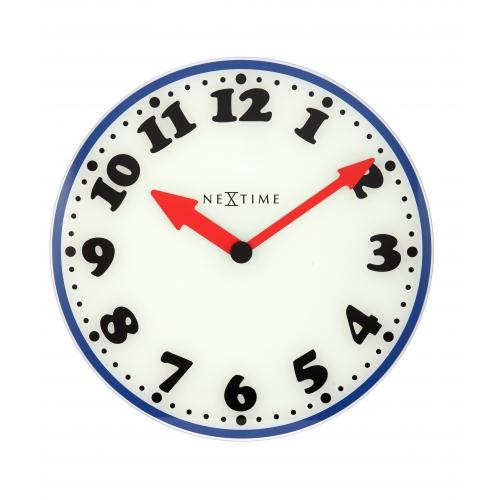 Afbeelding laden in galerijviewer, Nextime klok 8151 boy, ø43 cm, wall, white blue black red
