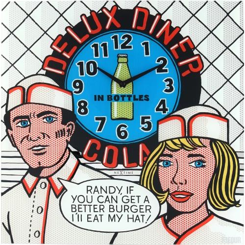 Afbeelding laden in galerijviewer, Nextime klok 8167 delux diner, 43x43cm, wall, multi-color

