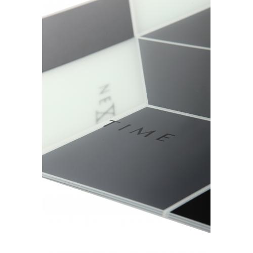 Nextime klok 8171 cubic, 43.5x37 cm, wall, black white gray