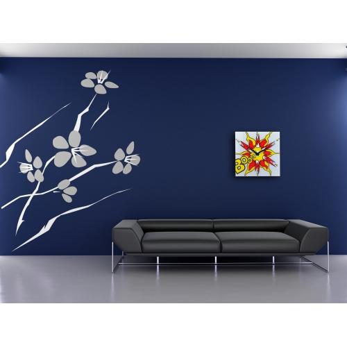 Afbeelding laden in galerijviewer, Nextime klok 8173 boom, 43x43 cm, wall ,red yellow white
