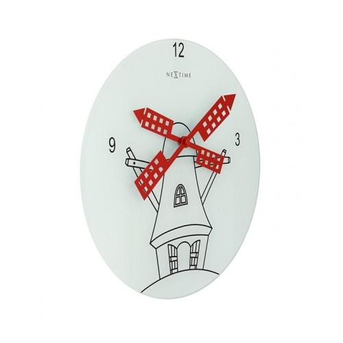 Afbeelding laden in galerijviewer, Nextime klok 8807 windmil, ø30 cm, wall, white black red

