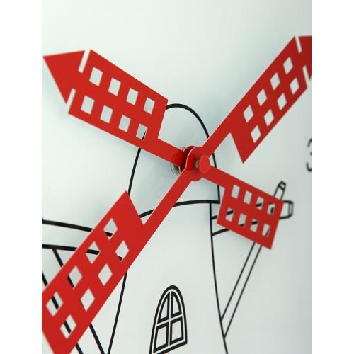 Afbeelding laden in galerijviewer, Nextime klok 8807 windmil, ø30 cm, wall, white black red
