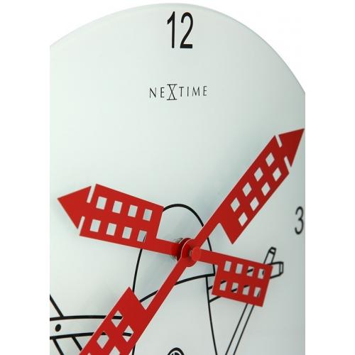 Afbeelding laden in galerijviewer, Nextime klok 8807 windmil, ø30 cm, wall, white black red
