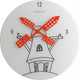 Nextime klok 8807 windmil, ø30 cm, wall, white black red