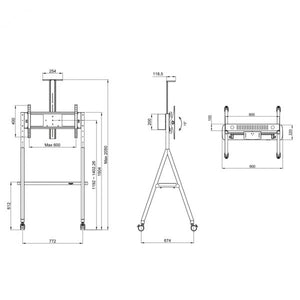 Neomounts ns-m1500black flat screen floor stand, 50 kg, 32-65 , 200x200 600x400 mm, blac