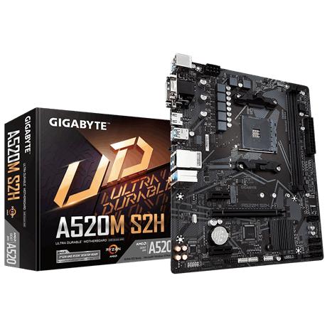 Afbeelding laden in galerijviewer, Gigabyte a520m s2h, matx, amd,am4, a520, ryzen 3 3rd gen, 64gb, 2x dimm ddr4, 5000 mhz, usb3.1, m.2
