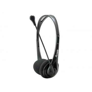 Equip 245302 chat headset, 3.5mm, head-band, calls music, binaural, rotary, black