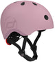 Scoot ride helmet – kinderhelm – s 51-55 cm – led achterlicht – magnetische sluiting – verstelbaar – wildberry