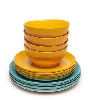 Serax - ottolenghi feast - serviesset - geel azurblauw - 12 stuks
