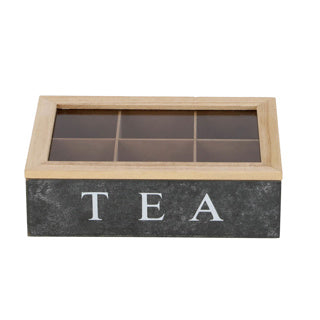 Afbeelding laden in galerijviewer, Daily home tea theedoos met 6 vakken mdf glas
