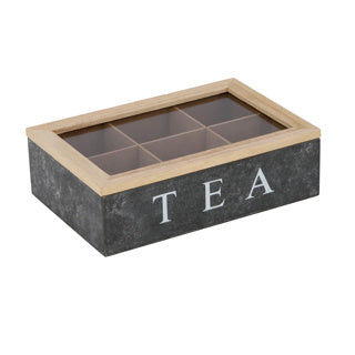 Afbeelding laden in galerijviewer, Daily home tea theedoos met 6 vakken mdf glas
