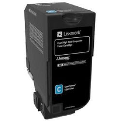 Tonercartridge lexmark 74c2hce cyaan
