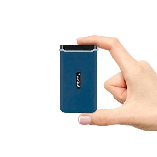 Transcend ts250gesd370c esd370c external ssd, 250gb, usb type-a c, pcie, 1050 950 mb s, navy blue