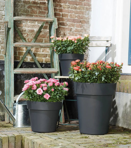 Elho green basics top planter 40 - bloempot voor buiten - ø 39.0 x h 33.0 cm - living black