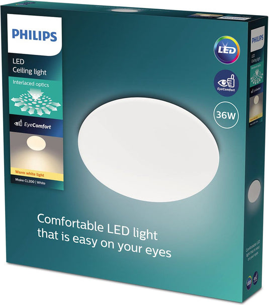 Philips led philips moire plafondlamp - 36 watt - warmwit licht - 2700k