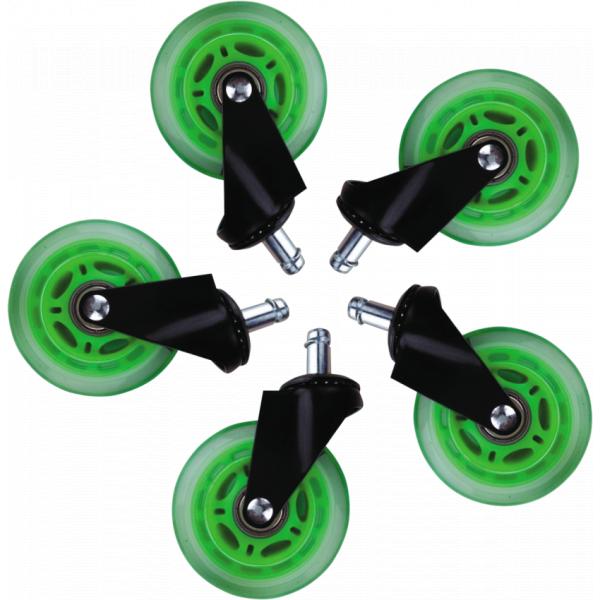 Afbeelding laden in galerijviewer, L33t gaming 160531 3inch rubber casters, green, 5pcs
