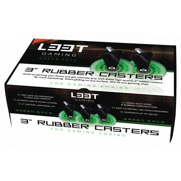 Afbeelding laden in galerijviewer, L33t gaming 160531 3inch rubber casters, green, 5pcs
