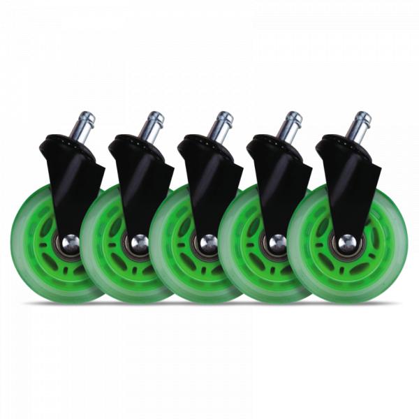 Afbeelding laden in galerijviewer, L33t gaming 160531 3inch rubber casters, green, 5pcs
