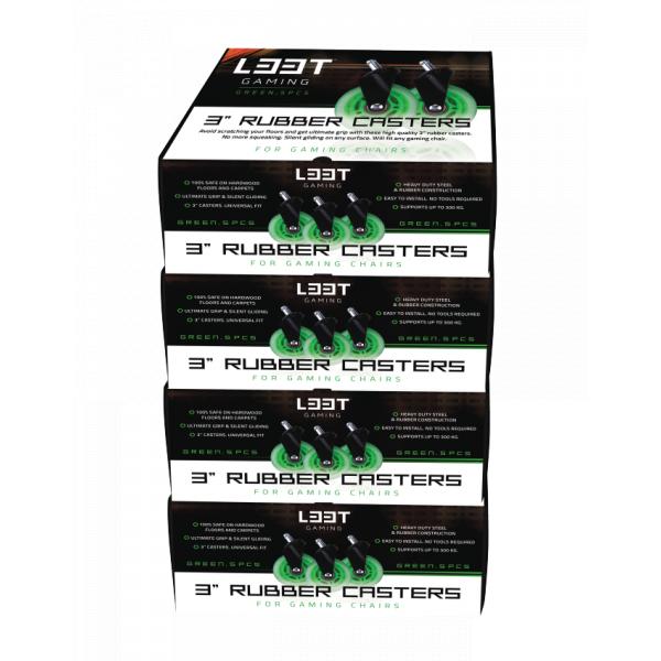Afbeelding laden in galerijviewer, L33t gaming 160531 3inch rubber casters, green, 5pcs

