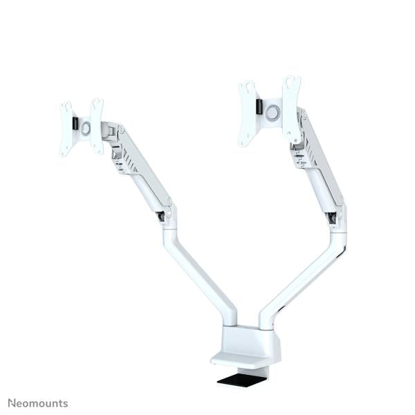 Afbeelding laden in galerijviewer, Neomounts neomounts fpma-d750dwhite2flat screen desk mount, clamp grommet, dual-mount, 10 32 inch
