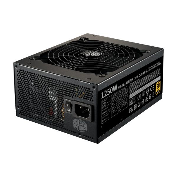 Afbeelding laden in galerijviewer, Cooler master mpe-c501-afcag-eu mwe gold v2, atx, 1250w, rtx ready, modular, 140mm, black
