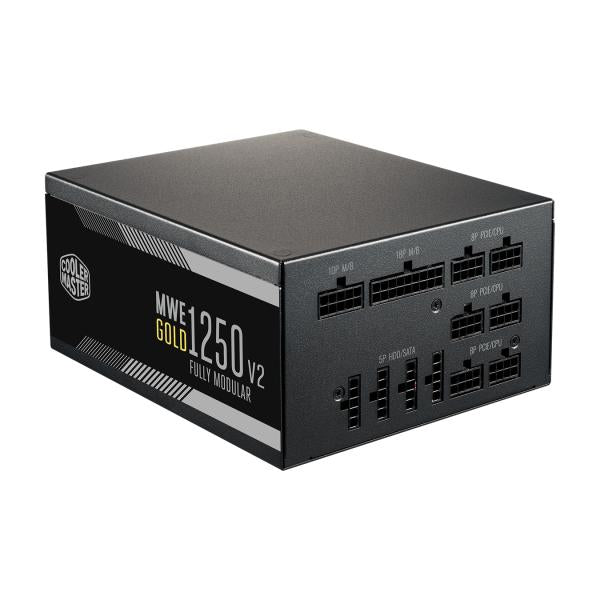 Afbeelding laden in galerijviewer, Cooler master mpe-c501-afcag-eu mwe gold v2, atx, 1250w, rtx ready, modular, 140mm, black
