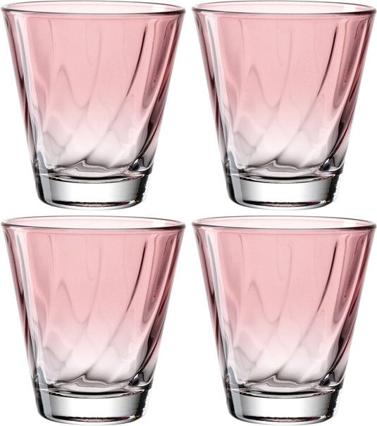 Leonardo twist drinkglas 215ml rood - set 4