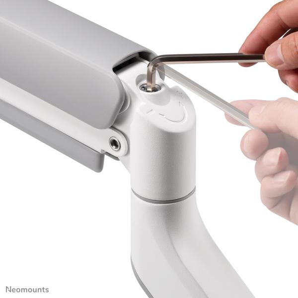Afbeelding laden in galerijviewer, Neomounts ds70-450wh1 full-motion desk mount, 17 - 42 inch, topfix clamp grommet
