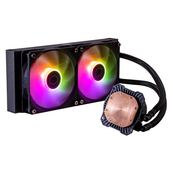 Afbeelding laden in galerijviewer, Cooler master mlw-d24m-a18pz-r1 masterliquid 240l core argb, 4-pin, 2x 120mm argb, 27.2 dba (max)
