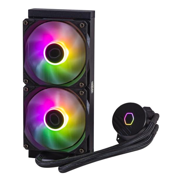 Afbeelding laden in galerijviewer, Cooler master mlw-d24m-a18pz-r1 masterliquid 240l core argb, 4-pin, 2x 120mm argb, 27.2 dba (max)

