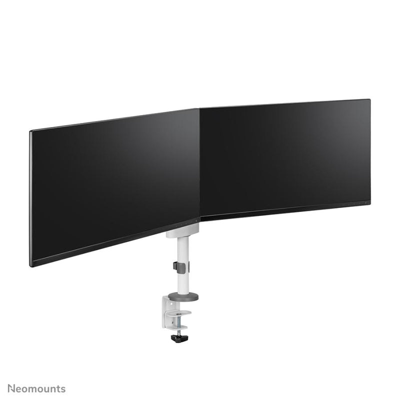 Afbeelding laden in galerijviewer, Neomounts ds60-425wh2 desk-mount, 2x 27 inch 8kg, tilt rotate swivel, 100x100 mm, white

