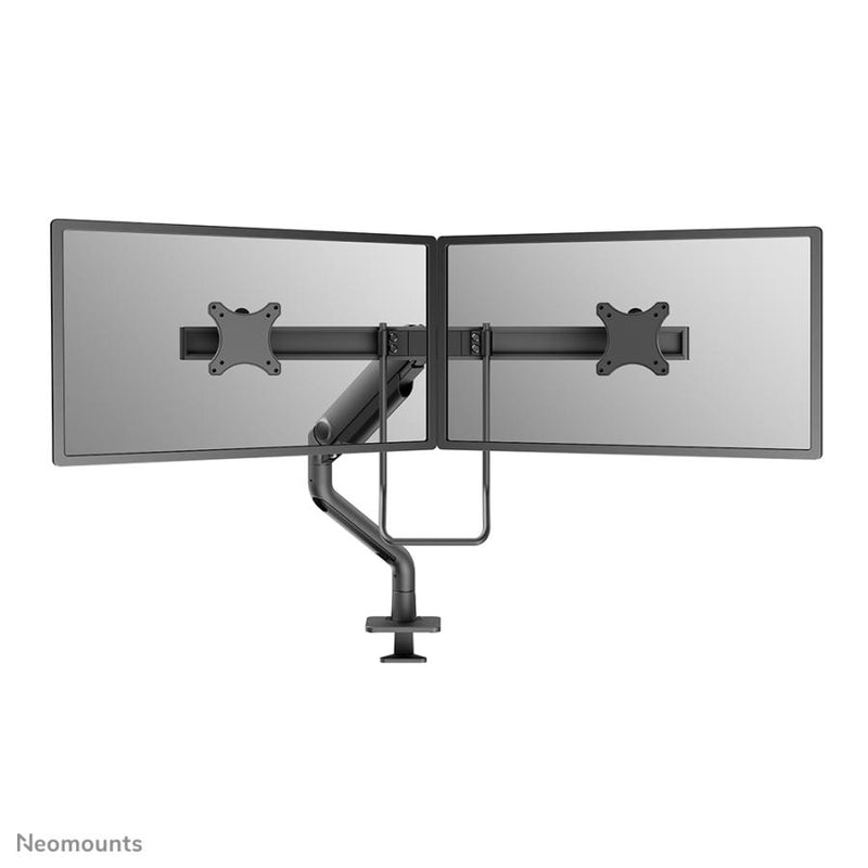 Afbeelding laden in galerijviewer, Neomounts ds75s-950bl2 full-motion desk mount, 2x 17 - 27 , 8kg, 100x100 mm, black
