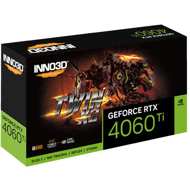 Inno3d n406t2-08d6-171153n geforce rtx 4060 ti twin x2, 8gb gddr6, 128-bit, 2535, 18gbps, 3xdp+hdmi