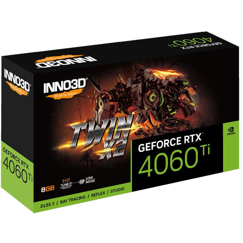 Afbeelding laden in galerijviewer, Inno3d n406t2-08d6-171153n geforce rtx 4060 ti twin x2, 8gb gddr6, 128-bit, 2535, 18gbps, 3xdp+hdmi
