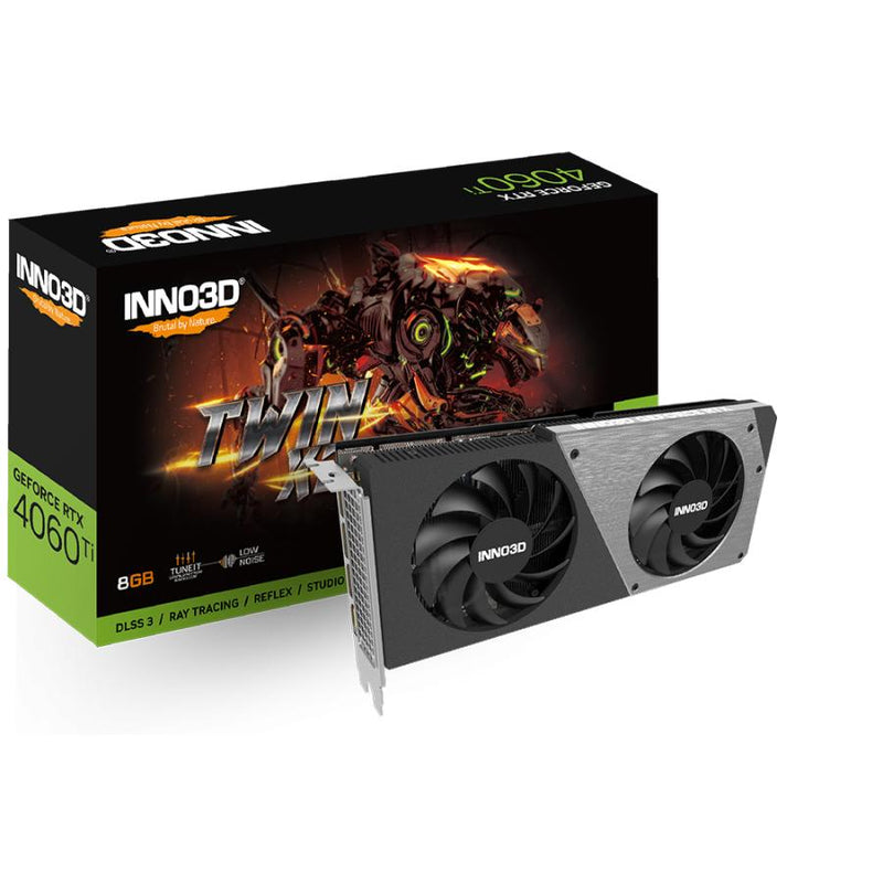 Afbeelding laden in galerijviewer, Inno3d n406t2-08d6-171153n geforce rtx 4060 ti twin x2, 8gb gddr6, 128-bit, 2535, 18gbps, 3xdp+hdmi
