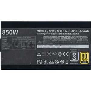 Cooler master mpe-8501-afaag-3eeu mwe gold 850 v2 atx3.1 black, 850w, 90% @typ, 120mm, 4x pcie 6+2
